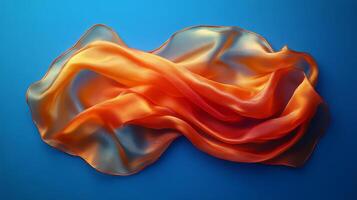 An orange and blue fabric on a blue background photo