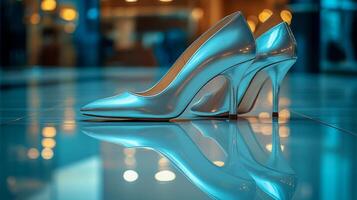 A pair of high heels on a tiled floor photo