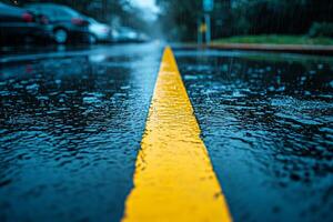 Rain on the road photo