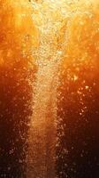 A close up of a soda bottle with bubbles photo