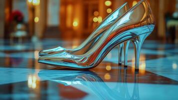 A pair of high heels on a marble floor photo