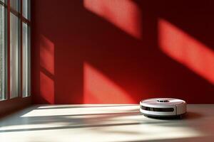 A white and red room photo
