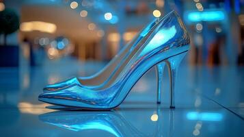 A pair of high heels on a shiny floor photo