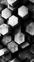 Abstract black and white abstract hexagon pattern background photo