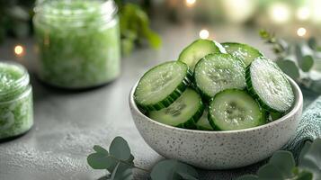 Cucumber facial scrub photo