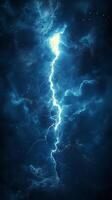 Lightning bolt in the dark sky photo