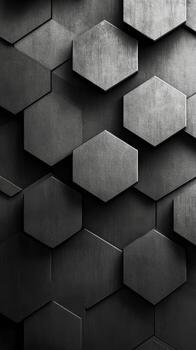 Black and white photo of hexagonal pattern