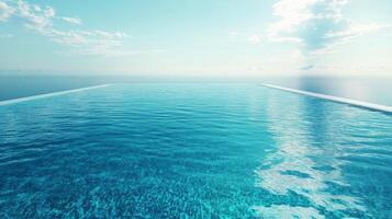 A pool in the middle of a blue sky photo