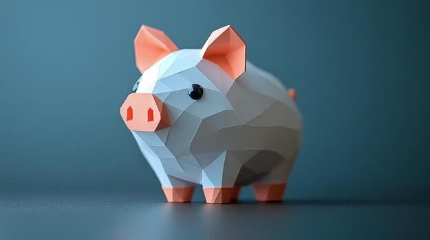 A pig paper model on a dark background photo