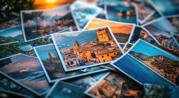 Collection of travel photographs showcasing beautiful landscapes and architecture from diverse locations photo