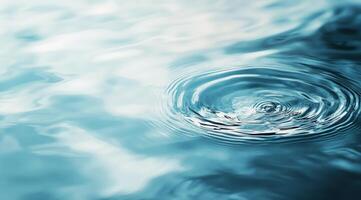 Water ripples create patterns on a calm surface under soft light in a serene setting photo