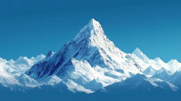 A large mountain with snow on top photo