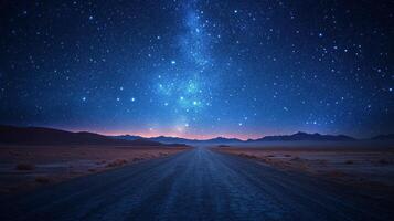 A road leading to the stars in the desert photo