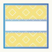 yellow and blue ornament pattern design background vector