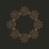 Gold round floral frame abstract, elegant, design, template vector