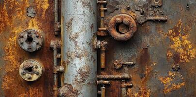 Corroded metal surface reveals textures of time and decay photo