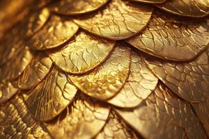 Close up of golden scales with an organic texture photo