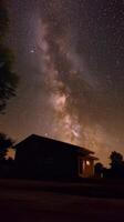 The milky way over the house photo