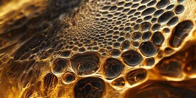 Abstract golden structure with dark orbs creates interesting pattern photo