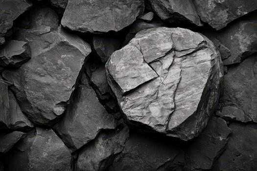 apilado arreglo de gris y negro piedras en áspero formación foto