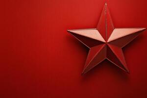 A red star on a red background photo
