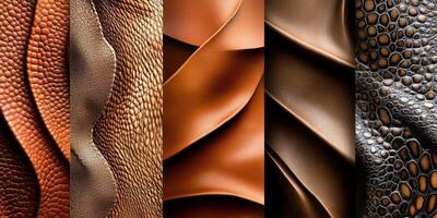 Assorted leather textures create a compelling visual tactile arrangement photo
