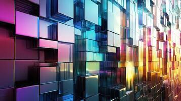 Stacked glossy cubes create a visually interesting abstract artwork photo