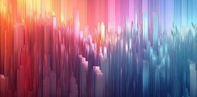 Abstract cityscape created with colorful vertical blocks and lines photo
