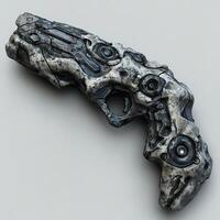 Alien futuristic looking pistol with strange textures and details photo