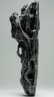 Abstract futuristic rock like structure with metallic internal components photo