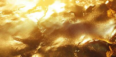 Textured golden surface glitters with diffused light and shadow photo