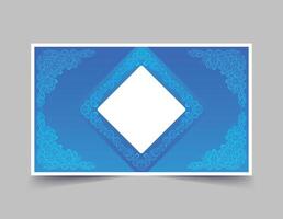 Blue pattern style vertical greeting card vector