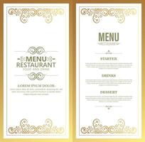Luxury Menu restaurant with ornamental Elements design template vector