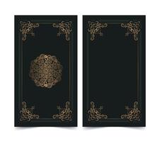 Luxury mandala decorative card in gold color design template vector
