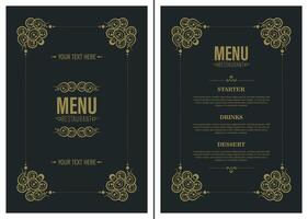 ElegantMenu Layout with ornamental Elements vector
