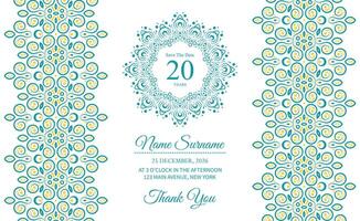 Colorful pattern pattern birthday invitation design template vector