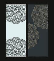 Vertical background card with mandala design template vector