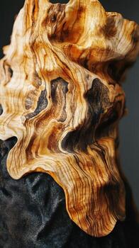 Close up photograph of textured wood with unique patterns photo