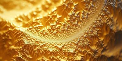Golden fractal landscape with intricate details and smooth curves photo
