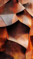 Abstract mosaic featuring varying textures and warm earth tones photo
