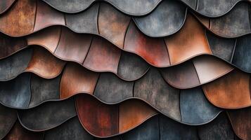Wavy leather tiles create an interesting abstract textured background photo