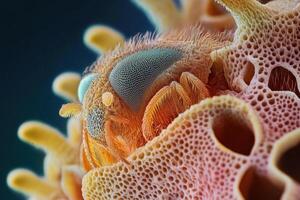 Extreme close up reveals intricate details of a bee photo