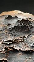 Metallic mountain range terrain model with textured rocky details photo