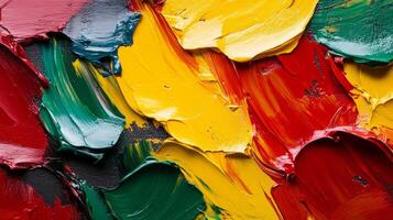 A close up of a painting with many different colors photo