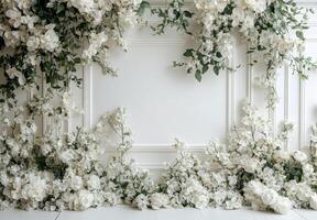 White flowers on a white background photo