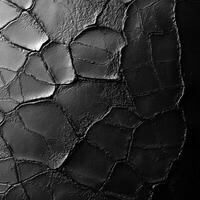 Cracking black leather surface with varying textures and depths photo