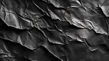 Abstract depiction of dark crumpled material resembling dragon scales photo