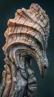 Close up of weathered wood resembling a dragon head photo