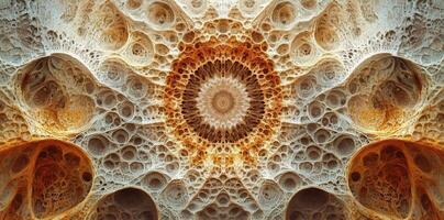 Abstract intricate cellular pattern with a central mandala design photo
