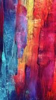 Vertical lines of bright colors display an abstract wood texture photo